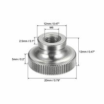 ローレット親指ナット M6 x D20 mm x H12 mm 304ステンレス鋼 ローレットナット カラーハイヘッドブラインドホール付き_画像2