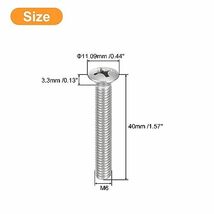 オーバルヘッドフィリップス機械ネジ M6x40 mm 304ステンレス鋼 わずかに上げ皿ネジ 50個_画像2