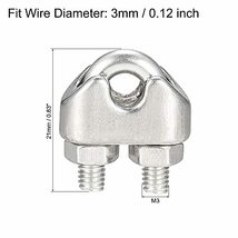 ワイヤーロープクリップクランプ 316ステンレス鋼 直径3 mmケーブル用 10パック_画像2