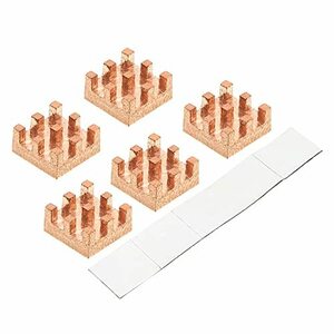 銅ヒートシンク 6x6x3 mm 粘着剤付き ICチップセットクーラー用 5個入り