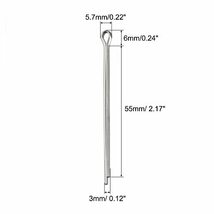 スプリットコッターピン 3 mm x 55mm 304ステンレス鋼 クリップファスナーフィッティング 自動車 機械用 シルバートーン_画像2