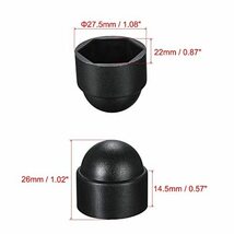 ドームボルトナット保護キャップカバー プラスチック M14 / 22 mm 六角ネジカバー ブラック_画像2