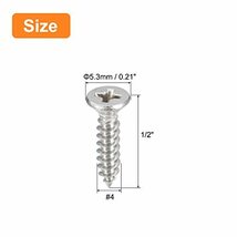 木ネジ #4x12.7 mm 平頭プラスセルフタッピングねじ 304ステンレス鋼 皿頭 金属ねじ 木工用_画像2