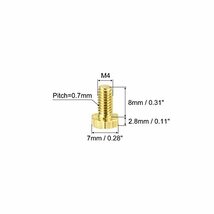 真鍮六角ボルト M4x8 mm 全ねじボルト グレード4.8 ソリッドブラス六角ボルト 機械ネジ 10個_画像2