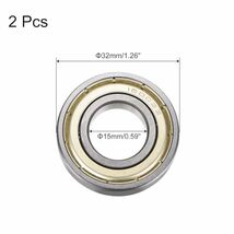 16002-2Z 深溝玉軸受け 2個 15mm x 32mm x 8mm 高炭素クロム鋼製のダブルメタルシールドベアリング_画像2