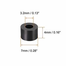 ナイロンラウンドスペーサーワッシャー M3ネジ用 3.2 mm内径 7 mm外径 4 mm高さ ブラック 100個_画像3