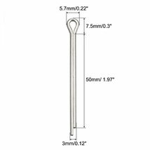 割りピン 3 mm x 50mm 316ステンレス鋼 クリップ ファスナー 継手 自動車 機械用 シルバートーン_画像2