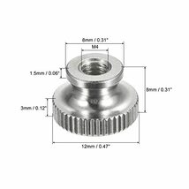 ローレット親指ナット M4 x D12 mm x H8 mm 304ステンレス鋼 ローレットナット カラーハイヘッドブラインドホール付き_画像2