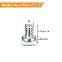 パンヘッドフィリップス機械ネジ 亜鉛メッキ 炭素鋼 十字頭ネジ 全ねじボルト #8-32x6.5mm_画像2