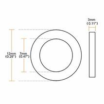 平座金 フラットワッシャー ファスナーワッシャー ラバー 蛇口パイプ水ホース用 12mm OD 7mm ID 3 mm厚さ_画像2