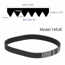 145J6ゴムポリVベルト 6リブPJ Vリブベルト 産業用トランスミッションドライブベルト 368mm長さ x 14mm幅 x_画像2