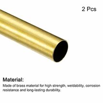 真鍮管 12 mm外径 0.5 mm壁厚さ 100 mm長さ 丸パイプチューブ 産業 DIYプロジェクト用 2個_画像3