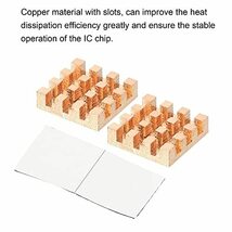 銅ヒートシンク 15x15x4mm 粘着剤付き ICチップセットクーラー用 2個入り_画像5