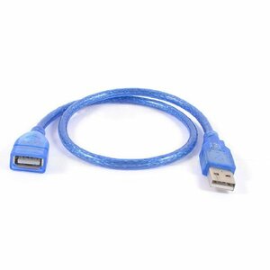 USB2.0 メス－オス AF/AM延長ケーブル 延長ケーブル プラスティック ブルー 50cm
