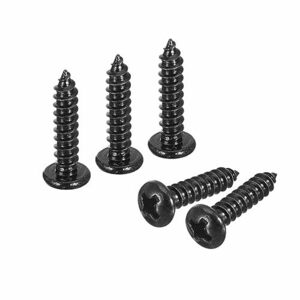 プラスなべセルフタッピンねじ ラウンドヘッド 木ネジ フルスレッド 304ステンレス鋼 #6 x 16 mm ブラック