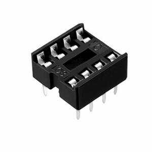 DIP IC チップソケット アダプタ はんだ付け タイプ 2.54mm ピッチ 2 列 8 フラット ピン 7.6mm 列ピッチ