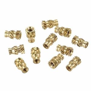 ローレットインサートナット M2 x 6mm L x 3.5mm OD メススレッド ブラス 埋め込みナット