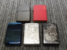 ★あ2-510 Zippo オイルライター 5種 セブンスター/リゼロ/物語シリーズなど 使用感あり_画像1