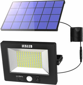 120LED JESLED ソーラーライト 屋外 防水 センサーライト 分離型&一体型 【5つ知能モード/3000ルーメン/260