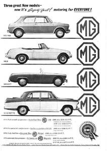 ◆1962年の自動車広告　MG　MGB　ミゼット　マグネット