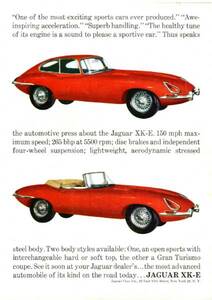 *1962 year. automobile advertisement Jaguar XK-E