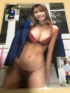 ★厚手ラミネート加工 150μ 切り抜き★橋本梨菜 6ページ 水着 ブレザー A4加工