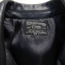 CRIMIE　クライミー　牛革レザーパーテッドダブルライダースジャケットMダイヤステッチボールチェーンバックル黒CRIMIE leather jacket_画像8