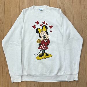 [80s/ヴィンテージ] ミニー Ｌ スウェット ビンテージ ディズニー USA製 ホワイト ミッキーマウス トレーナー Disney アメカジ
