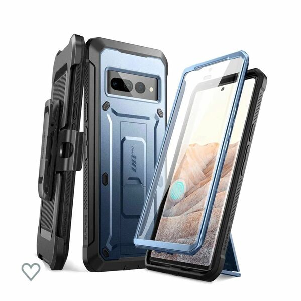 新品 未使用品 SUPCASE Google Pixel 7 Pro ケース 衝撃吸収 全面保護 金属 ブルー 画面保護