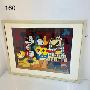 2SC88 Disney ディズニー アートポスター ティム・ロジャーソン 「ミカソ」横 約86cm 縦 約66cm ミッキー ドナルド 他 額付き 中古 現状品