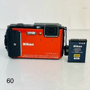 2SC94 Nikon ニコン COOLPIX デジカメ AW130 WiFi オレンジ バッテリー付き カメラ 中古 現状品 動作未確認