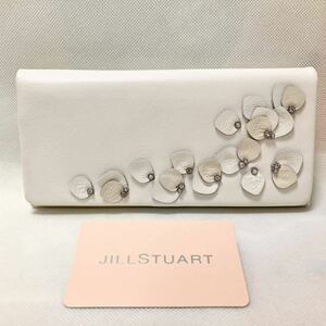 U982 未使用 JILLSTUART ジルスチュアート レディース 財布 長財布 小銭入れ アイボリー 本革 牛革