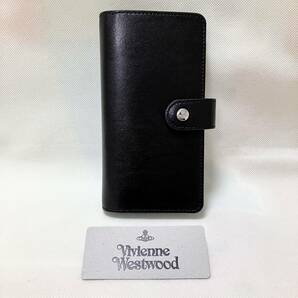 W377 未使用 ヴィヴィアンウエストウッド Vivienne Westwood スマホケース ブラック 本革 イタリア製 レディース メンズ iPhone XS MAXの画像1