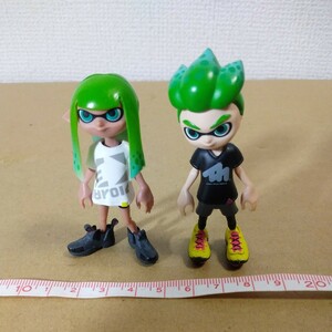 スプラトゥーン2 きせかえギアコレクション ガール ボーイ グリーン 2点 欠品多数 フィギュア ジャンク扱い バンダイナムコ BANDAI