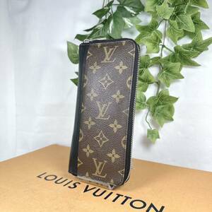 1円 LOUIS VUITTON ルイヴィトン モノグラムマカサー ジッピーウォレット・ヴェルティカル 長財布 M60109 シリアルCA0166 