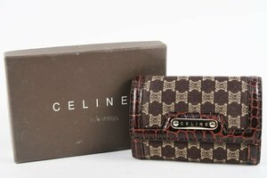 【新品同様・未使用】CELINE セリーヌ マカダム 6連キーケース 小物【QB60】