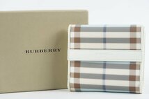 【新品同様・未使用】BURBERRY バーバリー チェック柄 PVC 財布 男女兼用 小物【QD1】_画像1