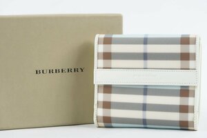 【新品同様・未使用】BURBERRY バーバリー チェック柄 PVC 財布 男女兼用 小物【QD1】