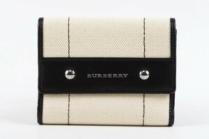 【新品同様・未使用】BURBERRY バーバリー キャンバス 財布 男女兼用 小物【QC70】