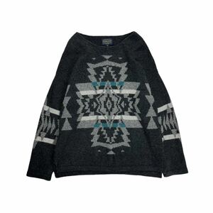 【美品】 Pendleton niko and… ペンドルトン デザインニット ウールニット クルーネック ネイティブ柄 M グレー