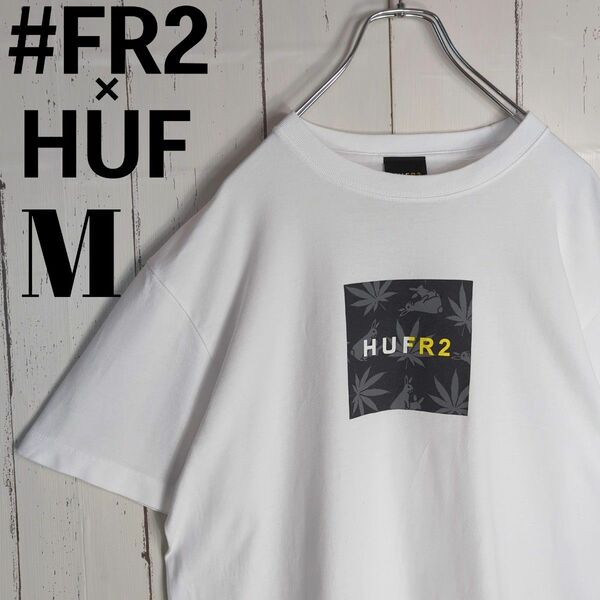 【限定コラボ】 #FR2 × HUF センターロゴ 色情兎入手困難 Tシャツ