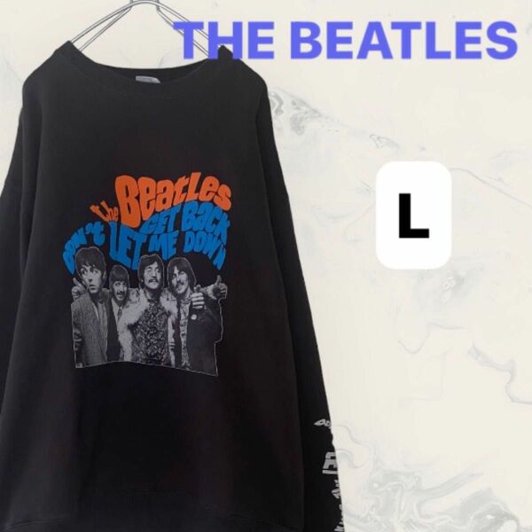 THE BEATLES 発泡プリントスウェット トレーナー L ビートルズ 古着