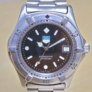 1円スタート タグホイヤー プロフェッショナル200 962.006-2 クォーツ ブラック文字盤 ジャンク Tag Heuer 962.006-2 Quartz Black Dial