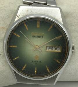 S73☆【QZ/不動品】SEIKO TYPEⅡセイコー タイプ2 0903-8120 ※バックル着脱,裏蓋刻印,リューズ難有 ジャンク メンズ腕時計 現状品 ☆