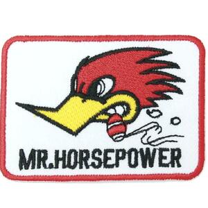 ★新品 ワッペン MR.HORSEPOWER クレイスミス アメカジ キャラクター デザイン アイロン 簡単貼り付け アップリケ 刺繍