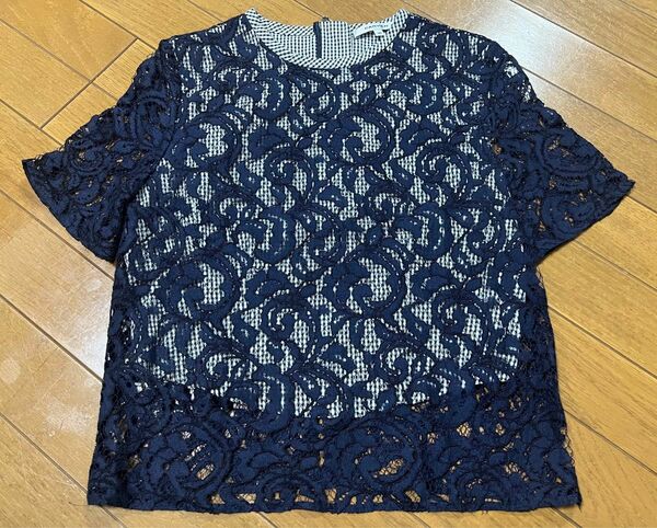 CARVEN カルヴェン　ブラウス　レース　ネイビー