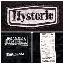 タグ袋付 Wind and sea hysteric glamour ヒステリックグラマー ウインダンシー Varsity Jacket Black バーシティジャケット スタジャン_画像8