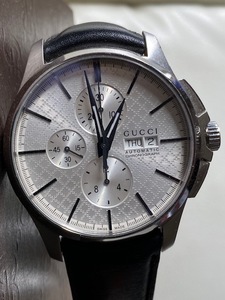 ＠グッチ 腕時計 タイムレス シルバー 文字盤 ステンレススチール サファイヤガラス 自動巻 スイス Watch YA126265 メンズ ＠