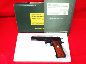 MGC GOVERNMENT ガバメント M1911A1 TYPE M1942 ブローバック ガスガン 木製グリップ ジャンク品 管理6B0207H-D4