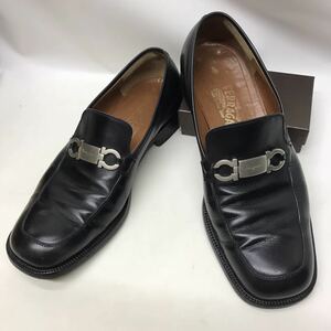 Salvatore Ferragamo イタリア製ガンチーニ カーフ レザー ビット ローファー 革靴 黒 ブラック BLK 8 EE （26cm）メンズ 本革 紳士靴
